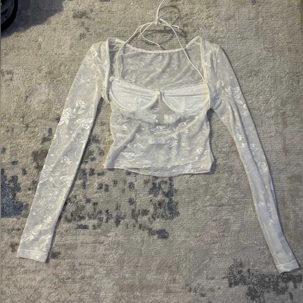 Outcast Selene White long sleeve top and skirt size XS - Picture 5 of 13